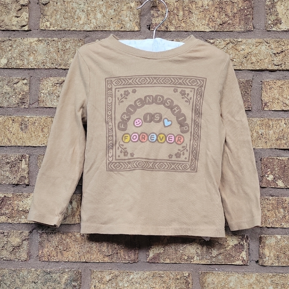 Old Navy Tan Long Sleeve "Friendship Is Forever" Size 3T